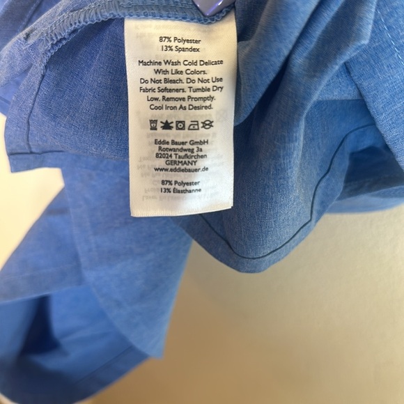 Eddie Bauer Departure V Neck Sleeveless Tank Size XL Blue Relaxed Fit Athletic - Picture 9 of 12